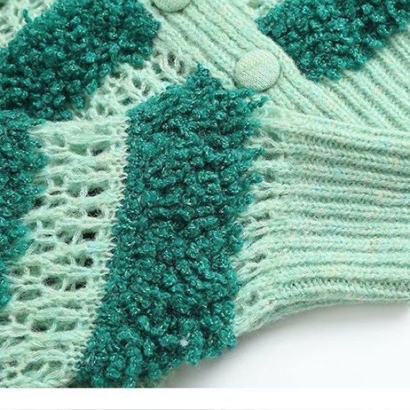 Zara Sz M Green Crew Neck Wool Blend Knit Jacket - Picture 6 of 16